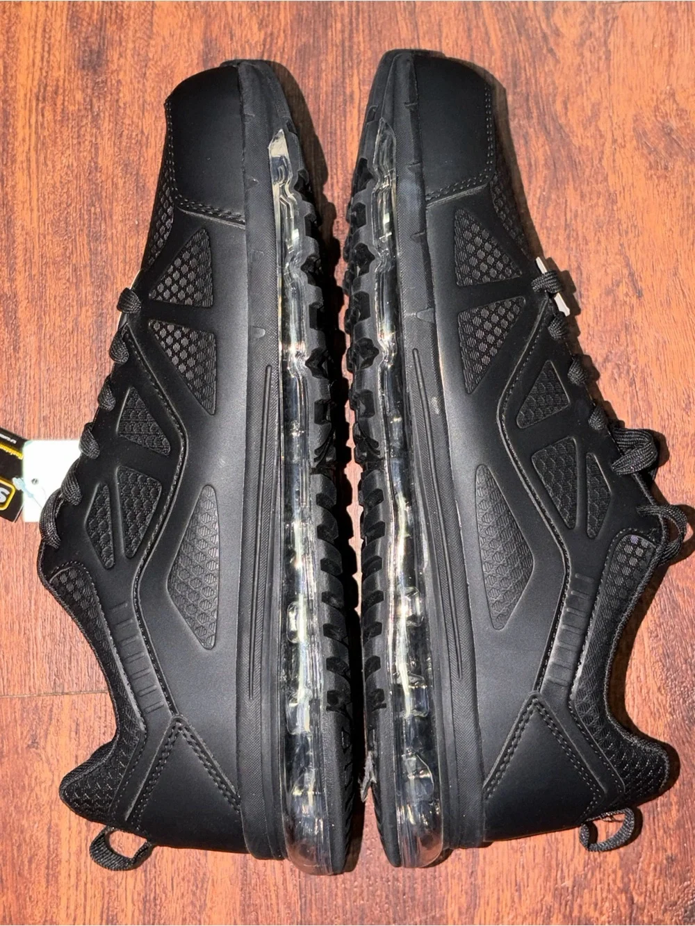 Work shoes size 11 Men's Black Slip Resistant Air Cushion Sneakers black shoes